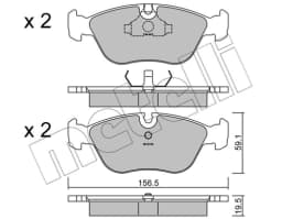 Piduriklotsi komplekt, ketaspidur METELLI 22-0182-0