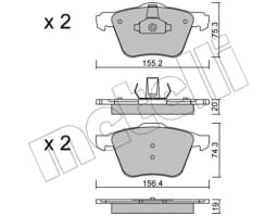 Piduriklotsi komplekt, ketaspidur METELLI 22-0599-1