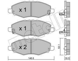 Piduriklotsi komplekt, ketaspidur METELLI 22-0798-0
