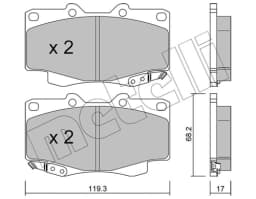 Piduriklotsi komplekt, ketaspidur METELLI 22-0129-1