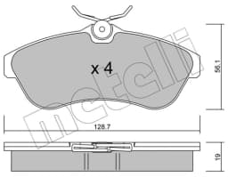 Piduriklotsi komplekt, ketaspidur METELLI 22-0329-0