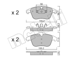 Piduriklotsi komplekt, ketaspidur METELLI 22-0675-3