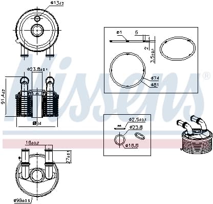 Õliradiaator, automaatkast NISSENS 91507