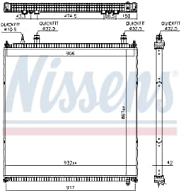 Radiaator, mootorijahutus NISSENS 606764