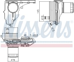 Õliradiaator, mootoriõli NISSENS 91329