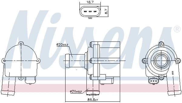 Veepump, mootori jahutus NISSENS 832172