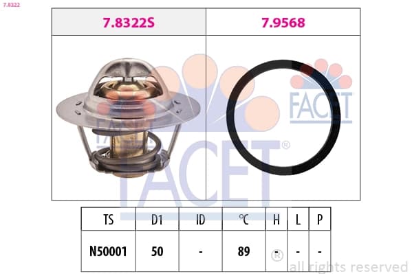 Termostaat, Jahutusvedelik FACET 7.8322