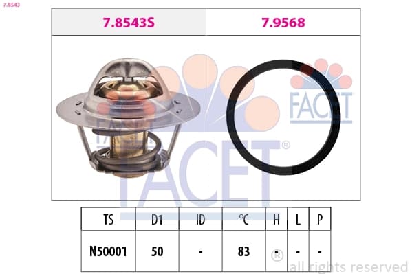 Termostaat, Jahutusvedelik FACET 7.8543
