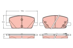 Piduriklotsi komplekt, ketaspidur TRW GDB2407