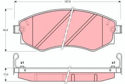Piduriklotsi komplekt, ketaspidur TRW GDB3169