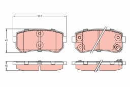Piduriklotsi komplekt, ketaspidur TRW GDB3421