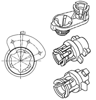Hoidik, seadeelement- tulede ulatuse reguleerimine HELLA 8HG 183 586-001
