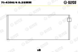 Kepsulaager GLYCO 71-4396/4 0.25mm