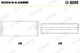 Väntvõlli laager GLYCO H1314/5 0.25MM