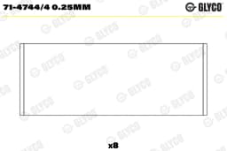 Kepsulaager GLYCO 71-4744/4 0.25mm