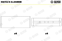 Väntvõlli laager GLYCO H072/4 0.25mm