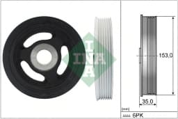 Rihmaratas, väntvõll Schaeffler INA 544 0104 10