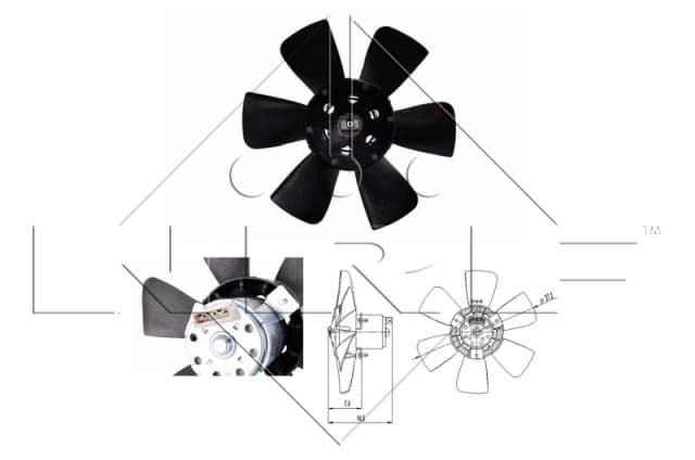 Ventilaator, mootorijahutus NRF 47390