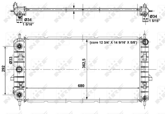 Radiaator, mootorijahutus NRF 56014
