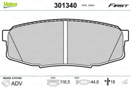 Piduriklotsi komplekt, ketaspidur VALEO 301340