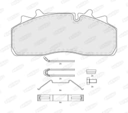 Piduriklotsi komplekt, ketaspidur BERAL BCV29159TK
