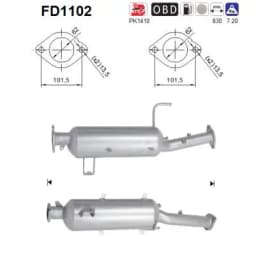 Tahma-/partikelfilter, väljalaskesüst. AS FD1102