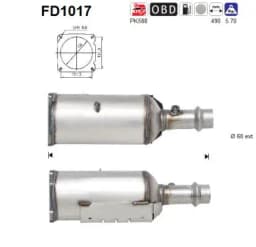 Tahma-/partikelfilter, väljalaskesüst. AS FD1017