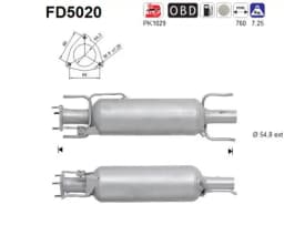 Tahma-/partikelfilter, väljalaskesüst. AS FD5020