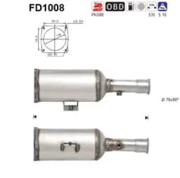 Tahma-/partikelfilter, väljalaskesüst. AS FD1008