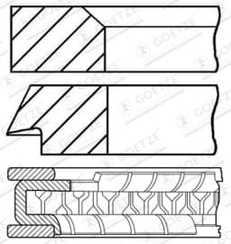 Kolvirõngakomplekt GOETZE ENGINE 08-282700-10