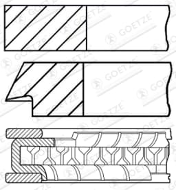 Kolvirõngakomplekt GOETZE ENGINE 08-105200-00