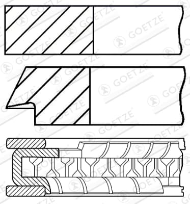 Kolvirõngakomplekt GOETZE ENGINE 08-429407-00