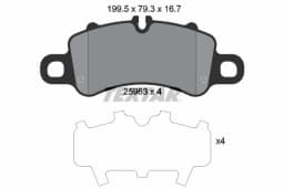 Piduriklotsi komplekt, ketaspidur TEXTAR 2598301