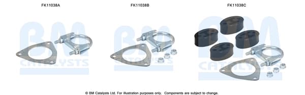 Montaažikomplekt, tahma-/partiklifilter BM CATALYSTS FK11038