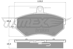 Piduriklotsi komplekt, ketaspidur TOMEX Brakes TX 13-12