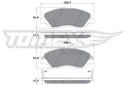 Piduriklotsi komplekt, ketaspidur TOMEX Brakes TX 17-44