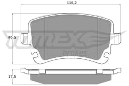 Piduriklotsi komplekt, ketaspidur TOMEX Brakes TX 13-961