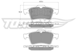 Piduriklotsi komplekt, ketaspidur TOMEX Brakes TX 12-95