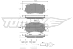 Piduriklotsi komplekt, ketaspidur TOMEX Brakes TX 60-47