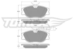Piduriklotsi komplekt, ketaspidur TOMEX Brakes TX 12-44