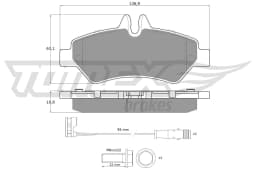 Piduriklotsi komplekt, ketaspidur TOMEX Brakes TX 14-27