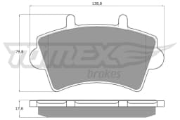 Piduriklotsi komplekt, ketaspidur TOMEX Brakes TX 13-02