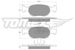 Piduriklotsi komplekt, ketaspidur TOMEX Brakes TX 10-71