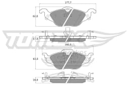 Piduriklotsi komplekt, ketaspidur TOMEX Brakes TX 12-21