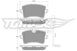 Piduriklotsi komplekt, ketaspidur TOMEX Brakes TX 16-82