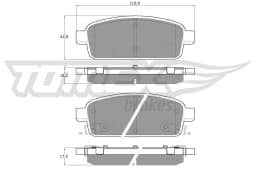Piduriklotsi komplekt, ketaspidur TOMEX Brakes TX 16-52
