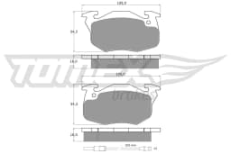Piduriklotsi komplekt, ketaspidur TOMEX Brakes TX 10-34