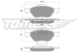 Piduriklotsi komplekt, ketaspidur TOMEX Brakes TX 12-55