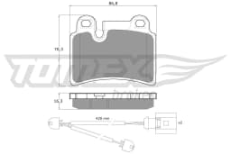 Piduriklotsi komplekt, ketaspidur TOMEX Brakes TX 16-21