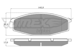 Piduriklotsi komplekt, ketaspidur TOMEX Brakes TX 11-56